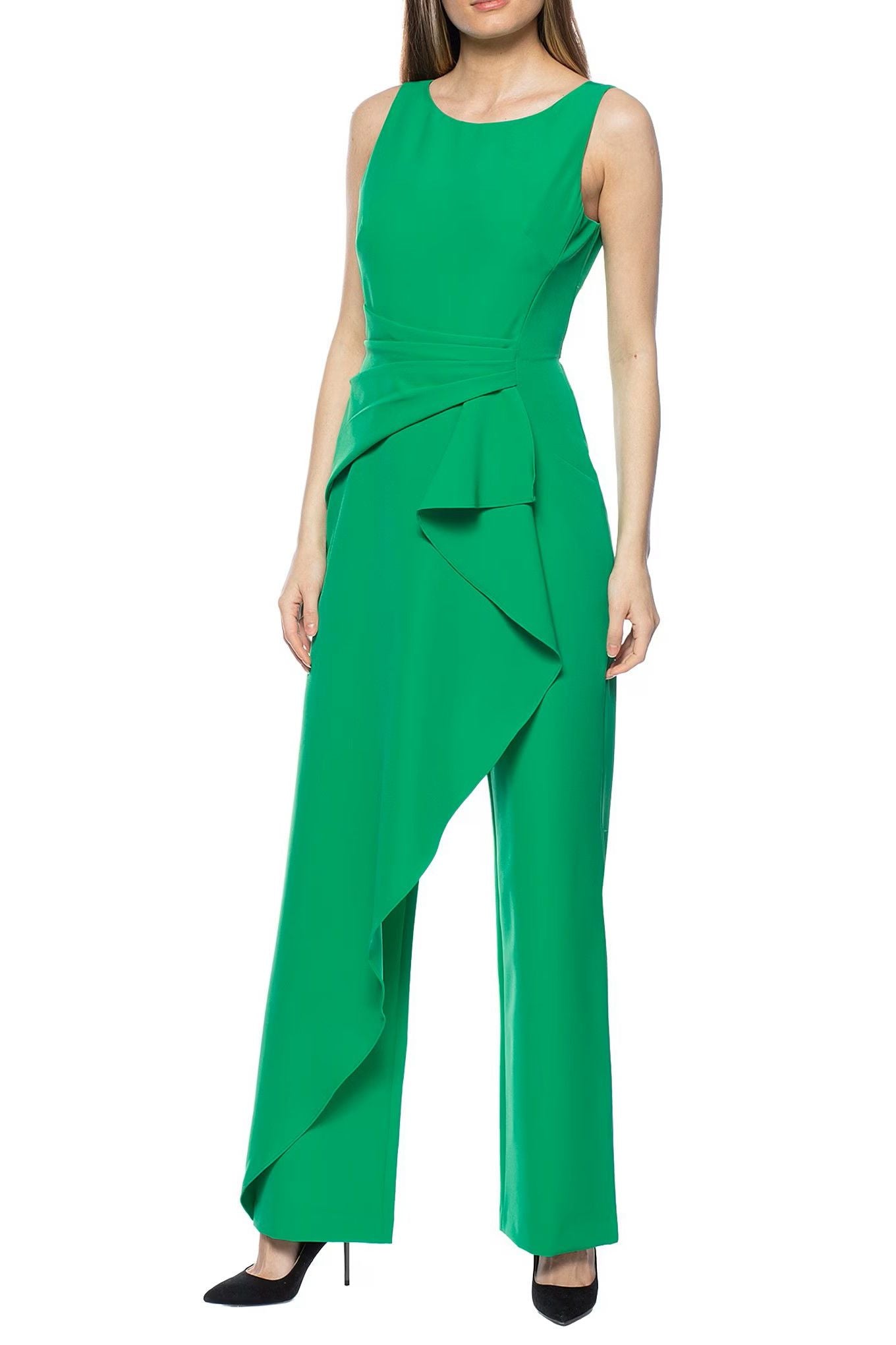Marina Sleeveless Cascade Front Drape Jumpsuit