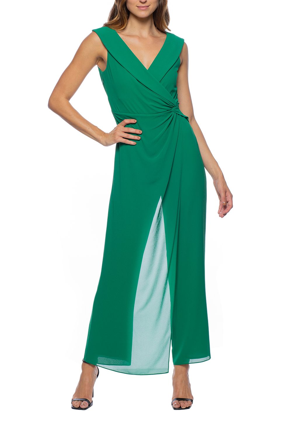 Marina Sleeveless Overlay Faux Wrap Jumpsuit