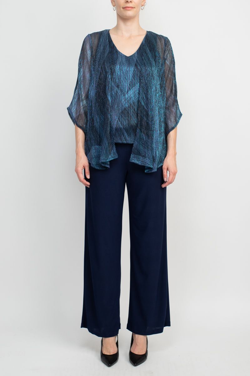 Marina Metallic Top Mid Waist Jersey Pant Set