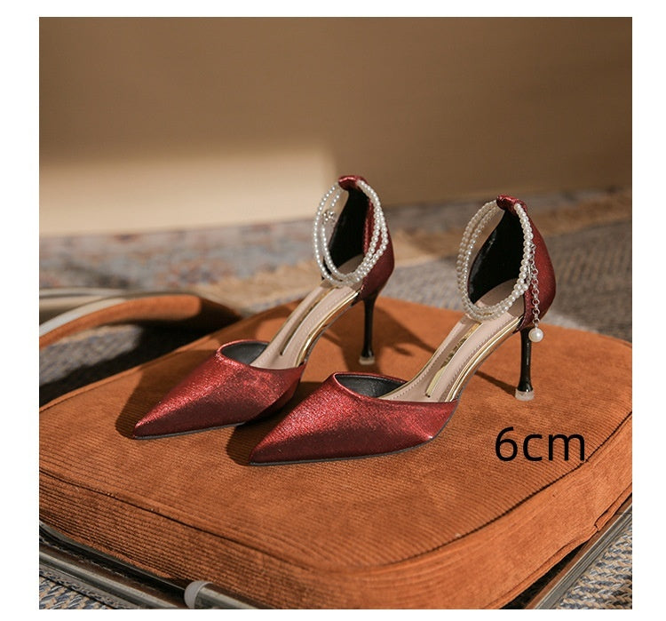 High Heels Stiletto Toe Box Buckle Sandals