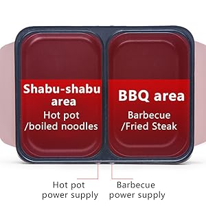 Mini Hot Pot and Grill Combo, Available in Pink, Blue, and White,2-in-1 Mini Hot Pot and Grill for Home Cooking