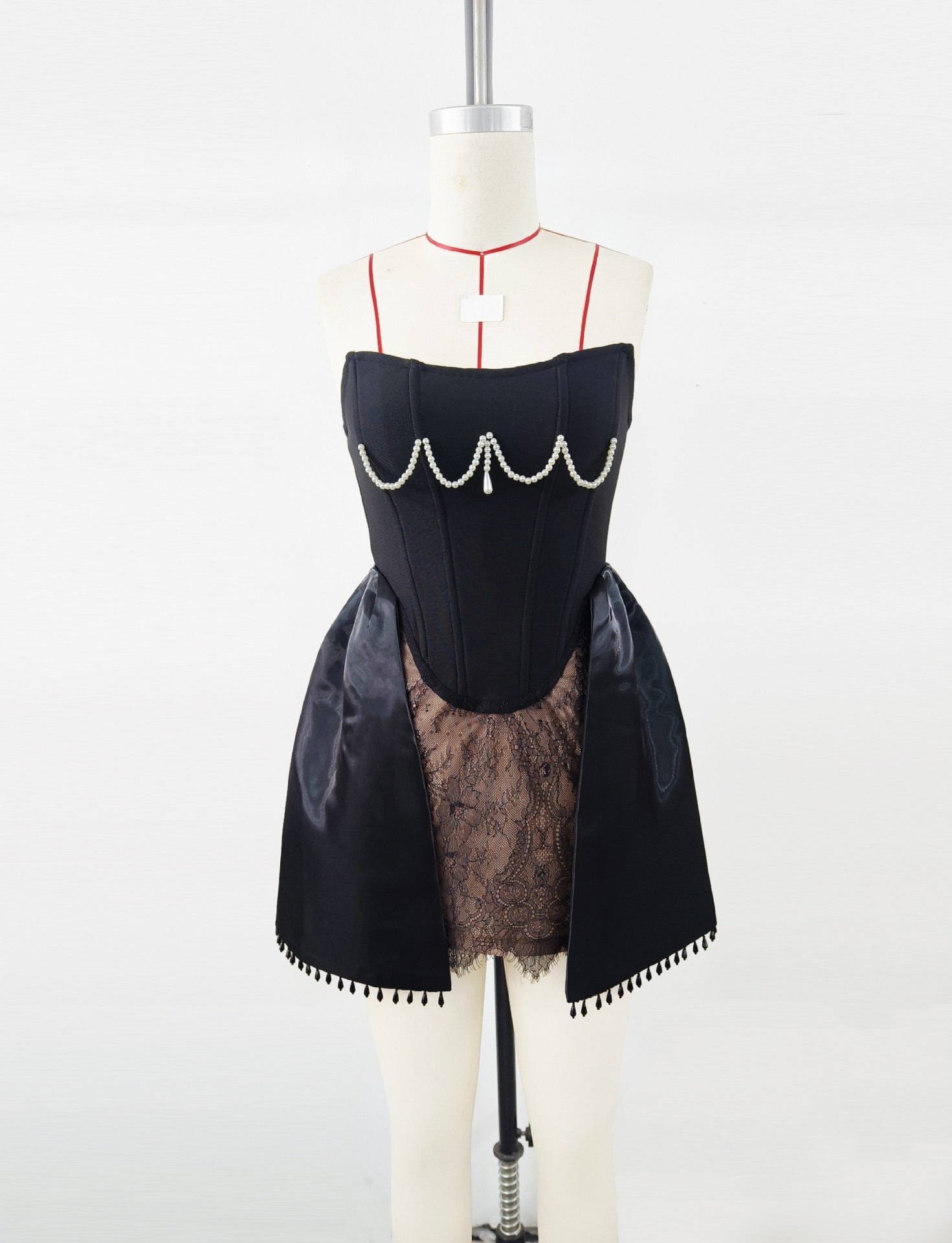 Pearl Lace Bandage Dress Birthday Party