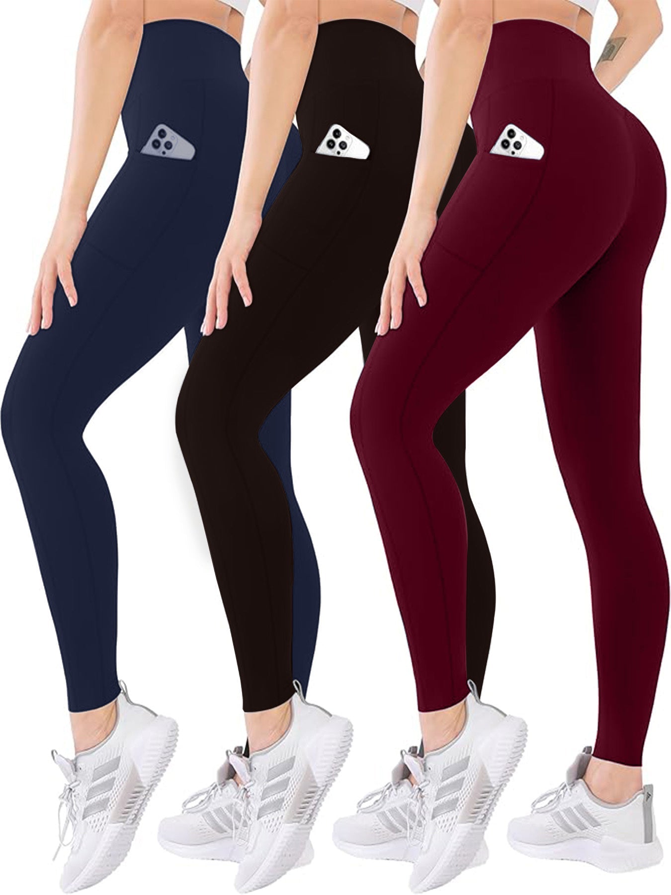 Three Piece Yoga Pants With Pockets