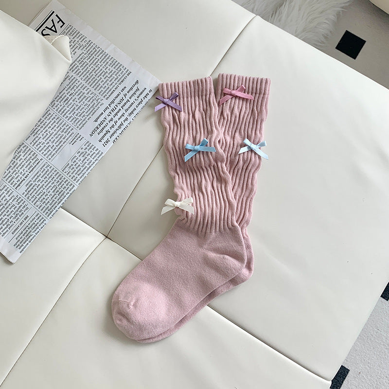 New Bow Tube Socks Women