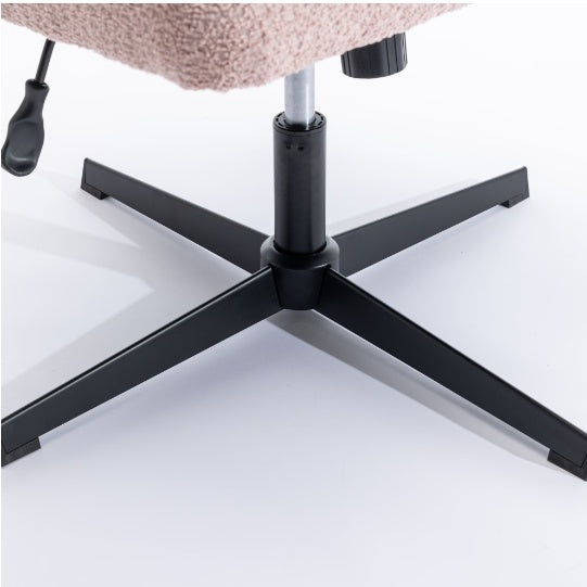 Pink Armless Office Desk Chair No Wheels