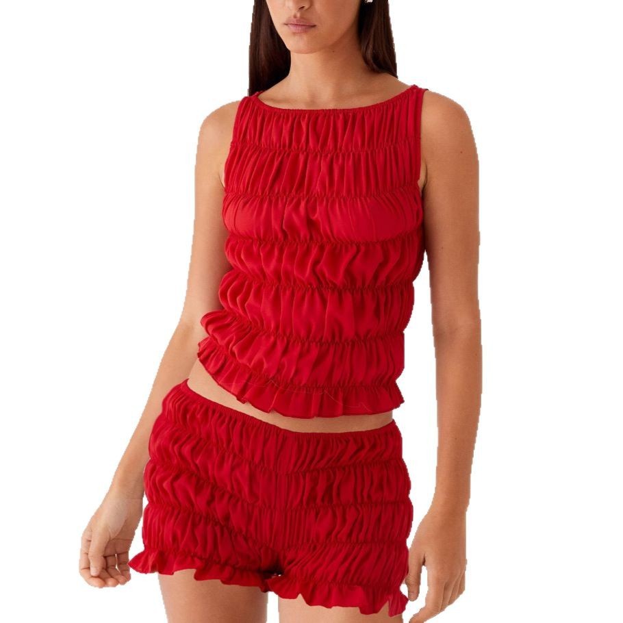 Women's Sleeveless Midriff-baring Suit