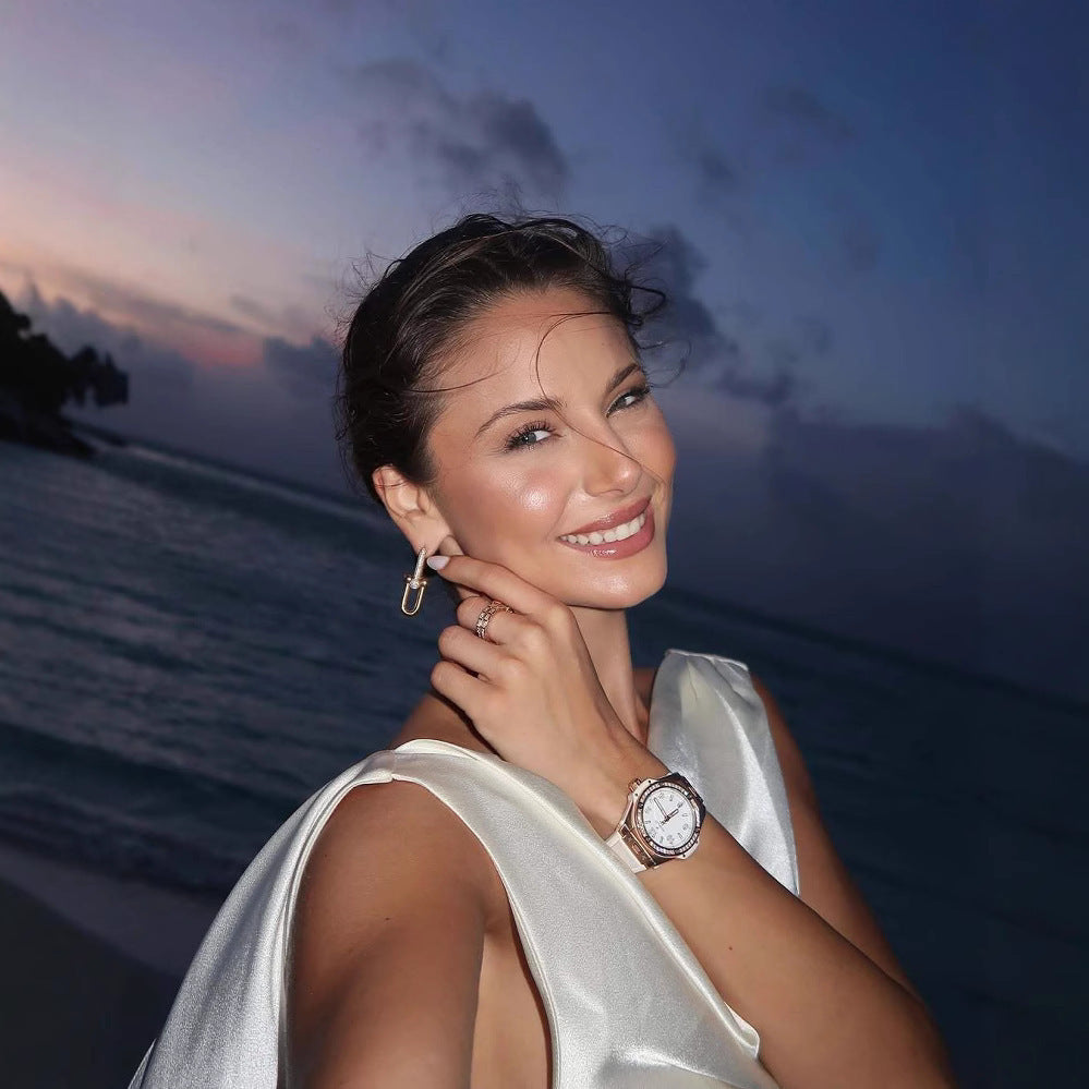 High Quality Satin Dignified Flowers Dress Split Dress