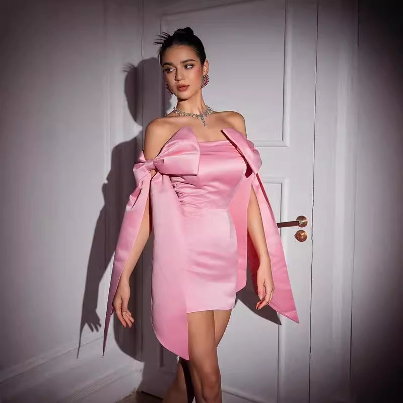 Women's Fashion Bow Satin Dress