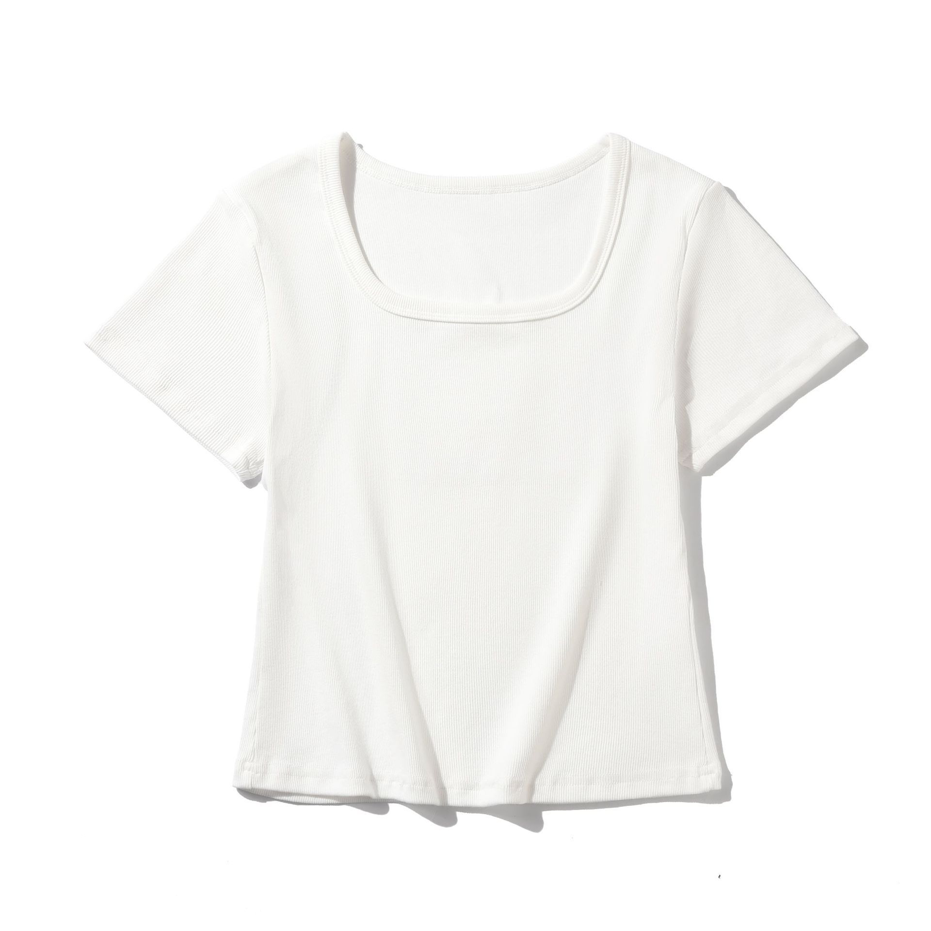 Women's Square Collar Slimming Short-sleeved T-shirt