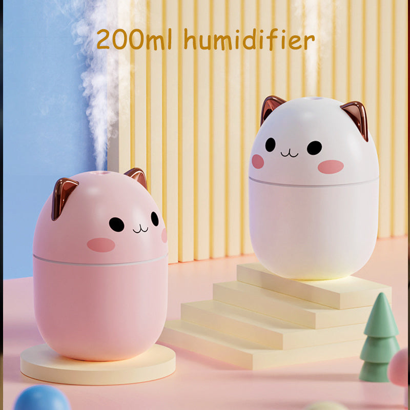 Cute Cat Air Humidifier Ultra-Silent USB Office Household Bedroom Car Aromatherapy Air Purifier With Led Cool Mist Spray