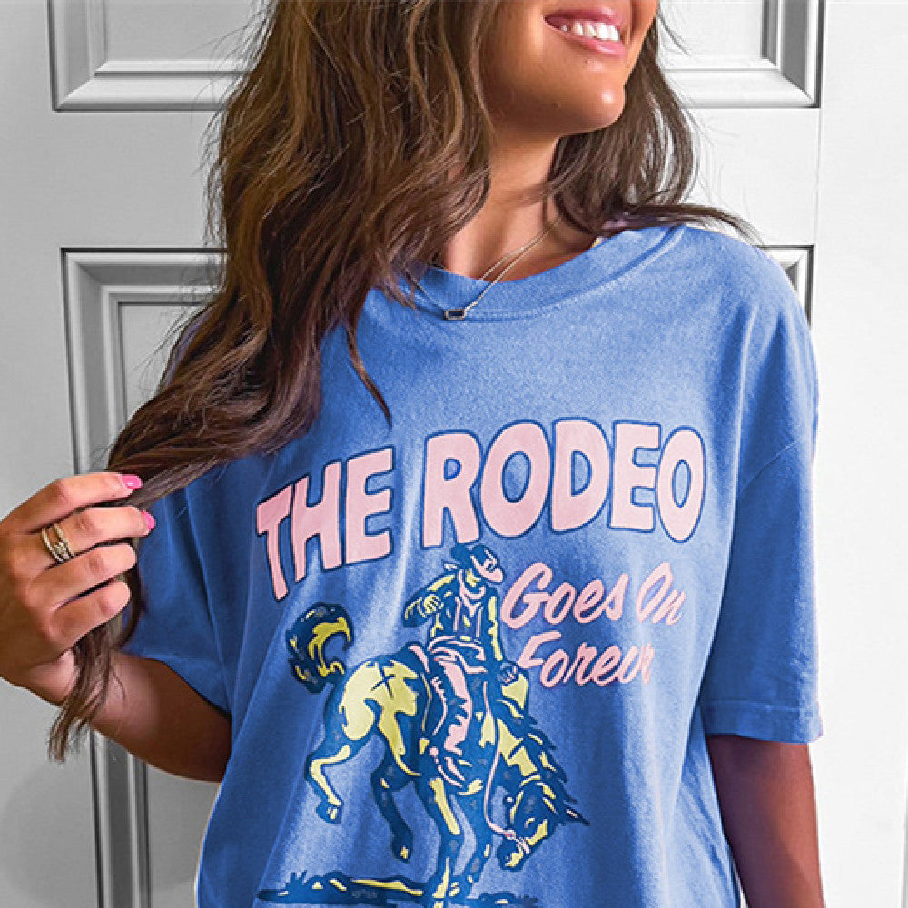 Women's Fashion Cartoon Printed Round Neck T-shirt