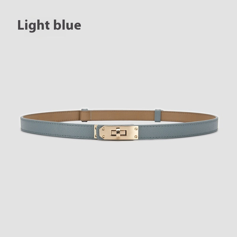 Retro Waist Decorations Women's Leather Thin Belt