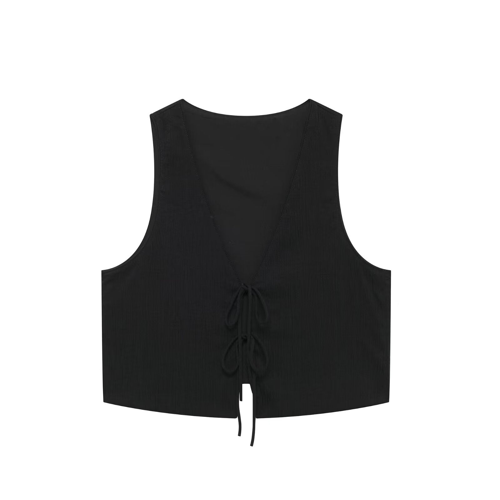 Women's Bow Texture Vest Blouse And Pants