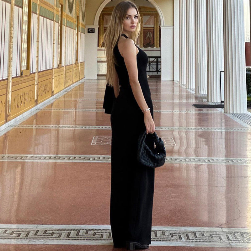 Pure Desire Style Off-shoulder Diagonal Collar Lace-up Dress