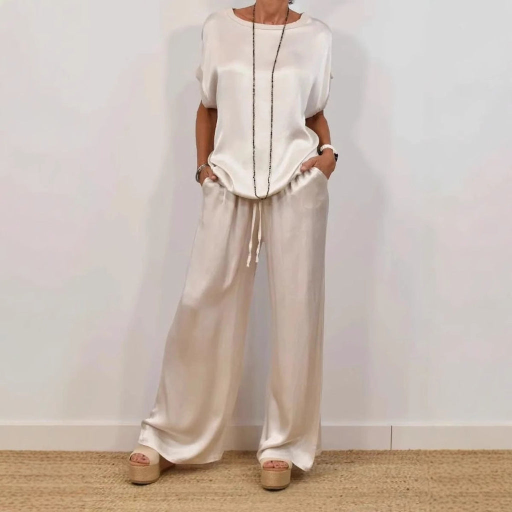 Loose Shirt Wide Leg Pants Casual Suit