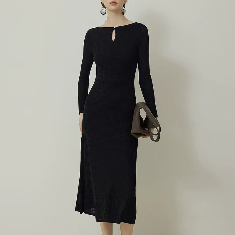 French Water Drop Collar Woolen Skirt Autumn And Winter New Base