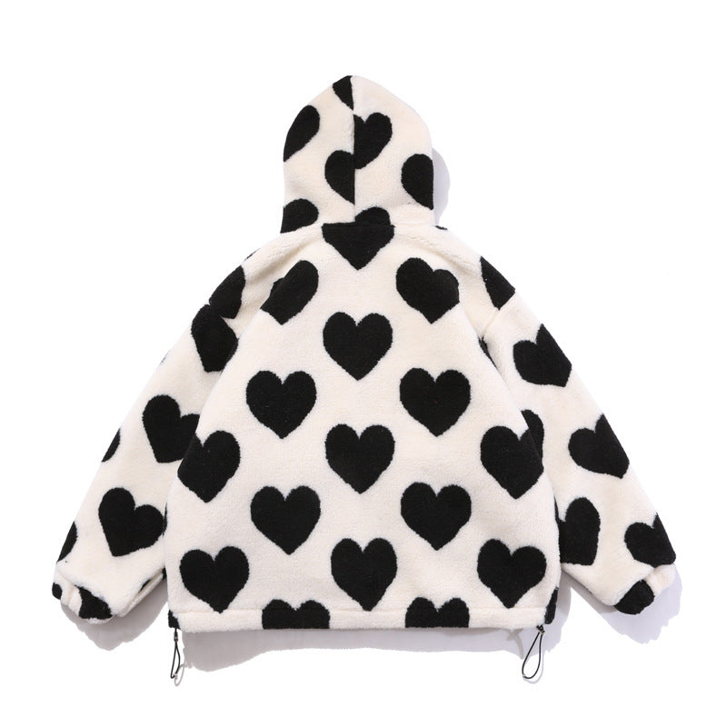 Heart Print Cotton Coat