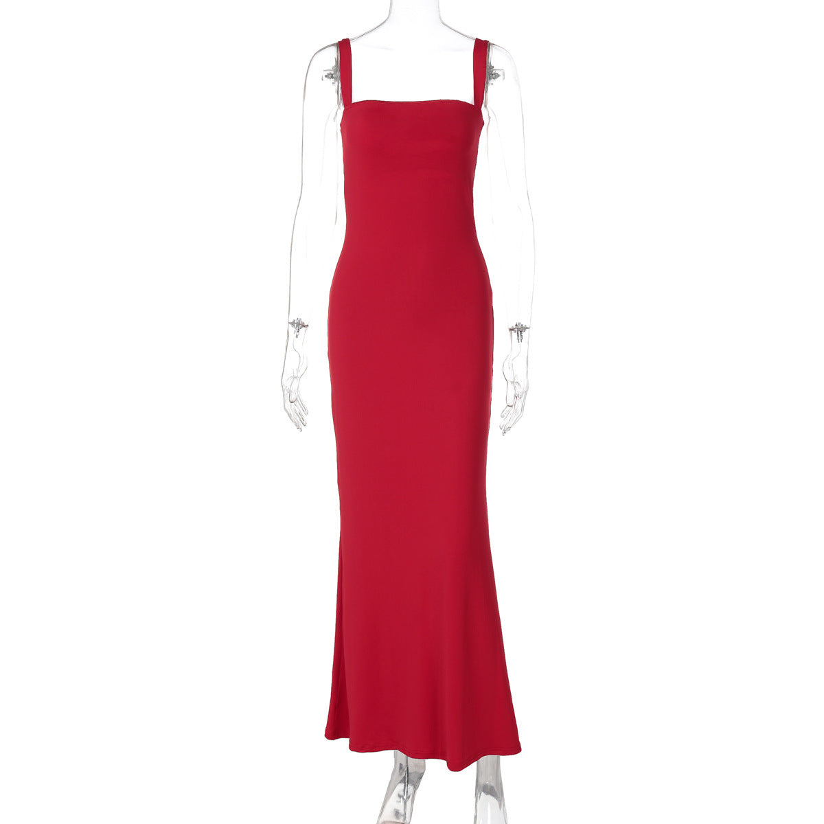 Solid Color Sleeveless Slim Strap Dress