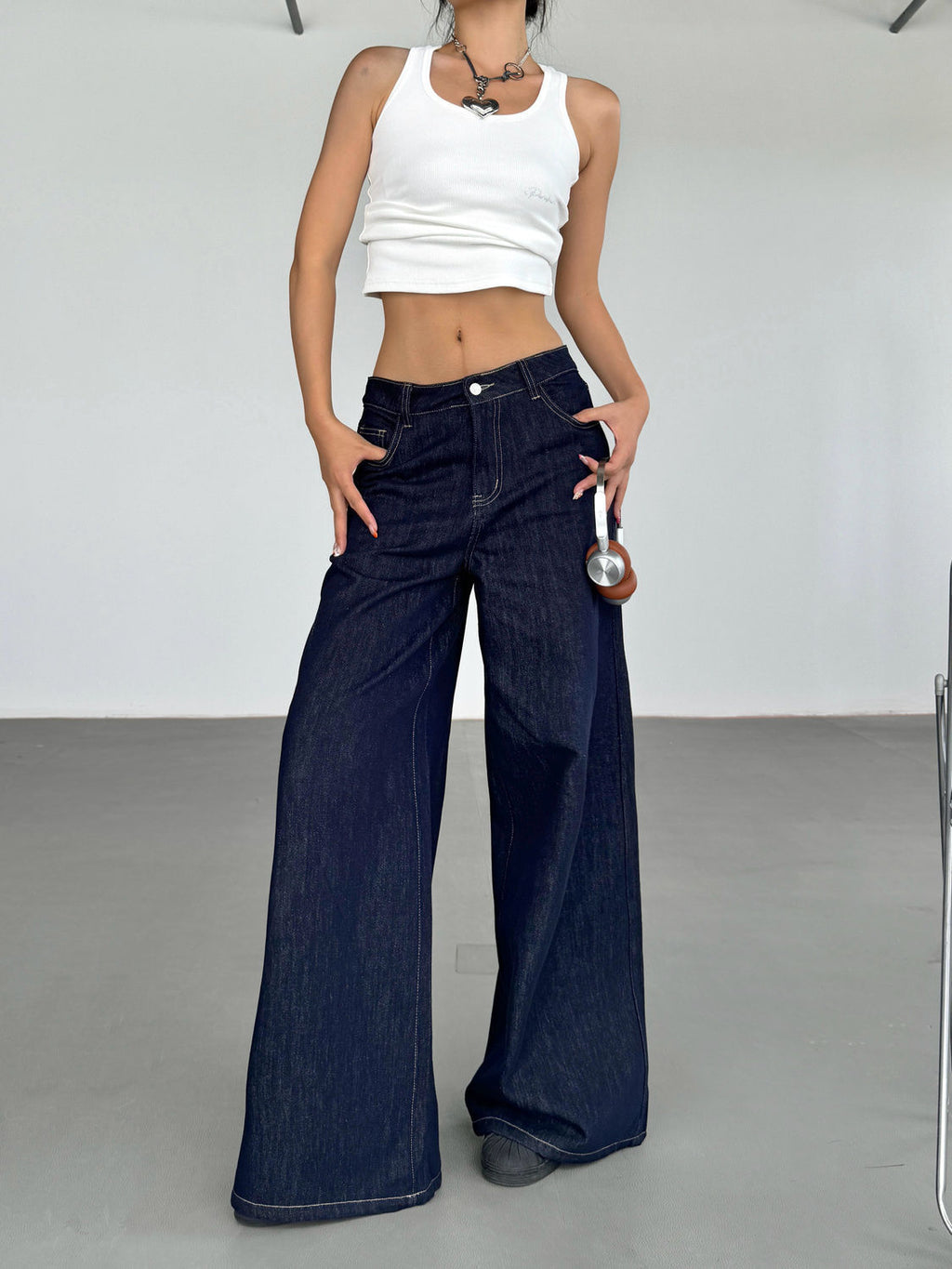 Fashion Retro Wide Leg Jeans For Women
