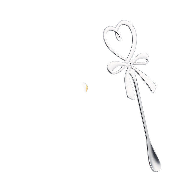 Gold-plated Silver Love Bow Stainless Steel Spoon