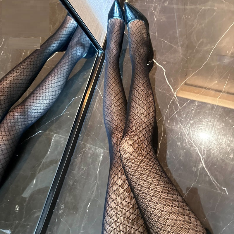 Thin Black Silk Pantyhose