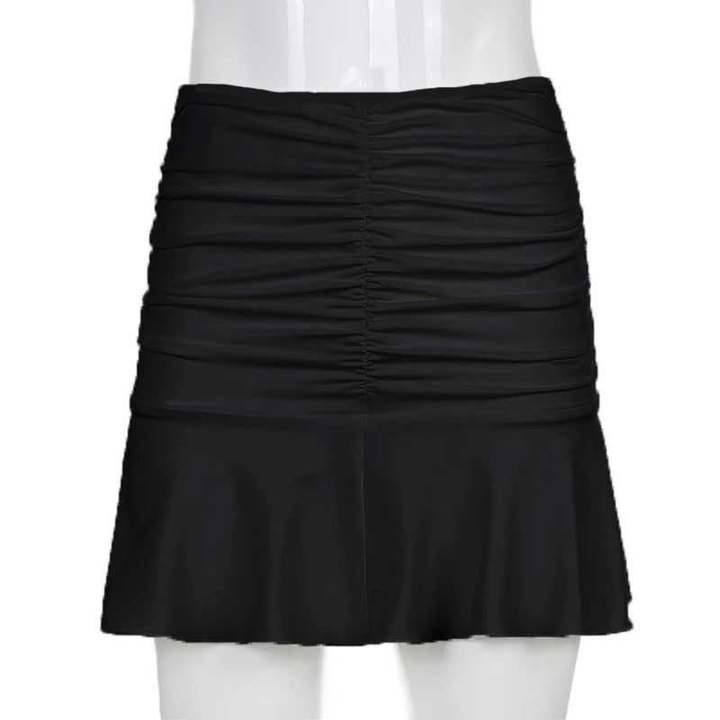 Ladies Fashion Y2K Fashion Pleated Mini Skirt High Waist & Top (sold separately)