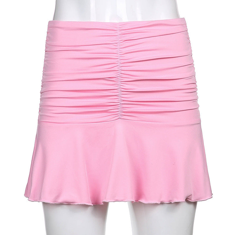 Ladies Fashion Y2K Fashion Pleated Mini Skirt High Waist & Top (sold separately)