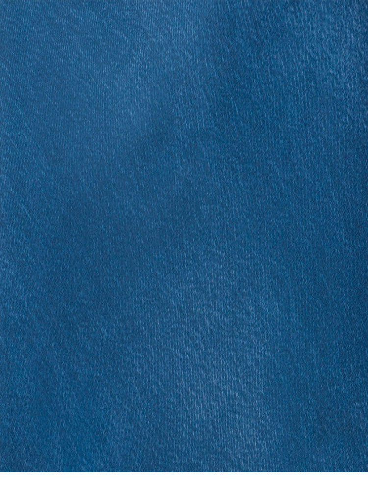 Women Blue Silk Long Sleeve Long Dress Sun Protection Vacation Style