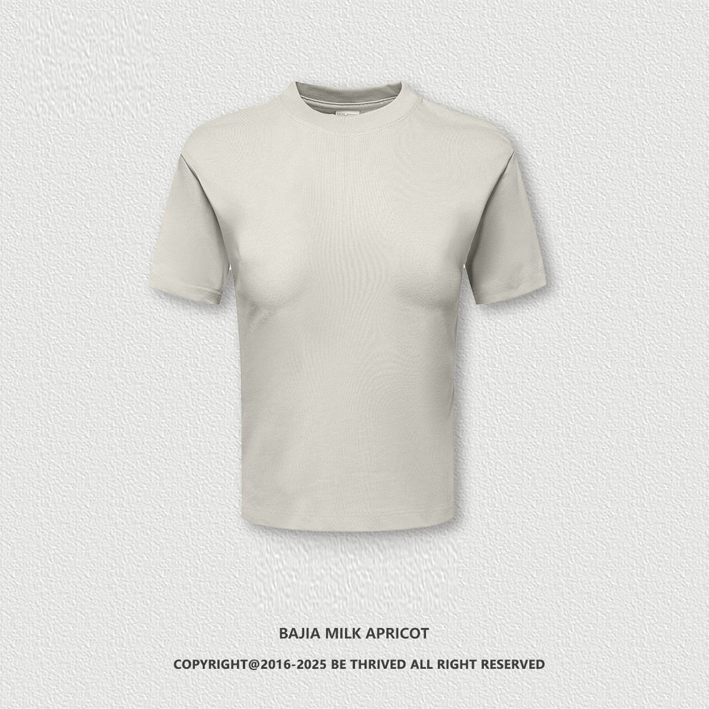 Long-staple Cotton Round Neck Casual Sports Short Sleeve Shoulder