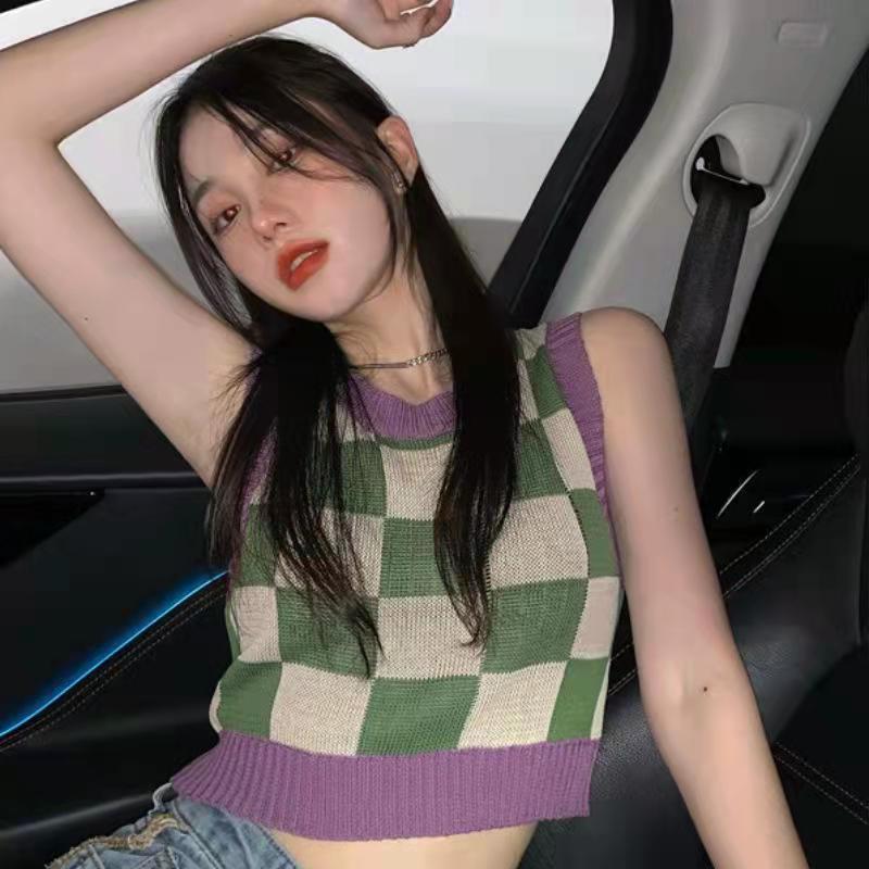 Square Knitted Camisole Women's Clothing