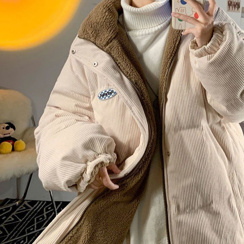 Winter Plus Ultra-thin Student Double-sided Coat Lambswool Clothes For Women