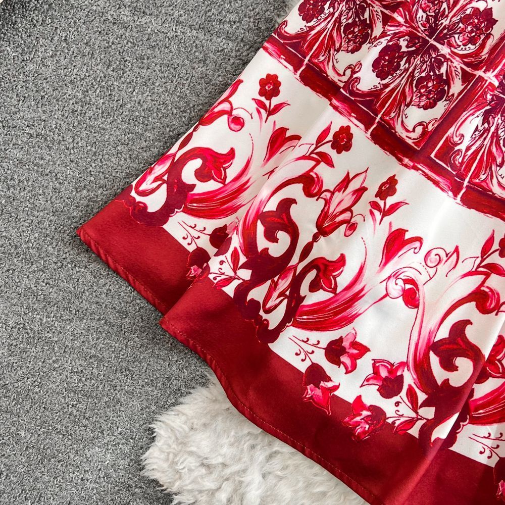 Retro Printing Slip Dress Women