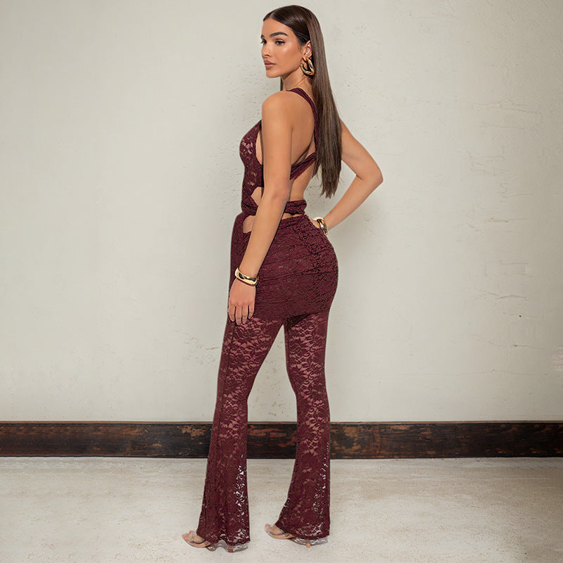 Women's Slim Fit V-neck Sling Vest Sheath Suit