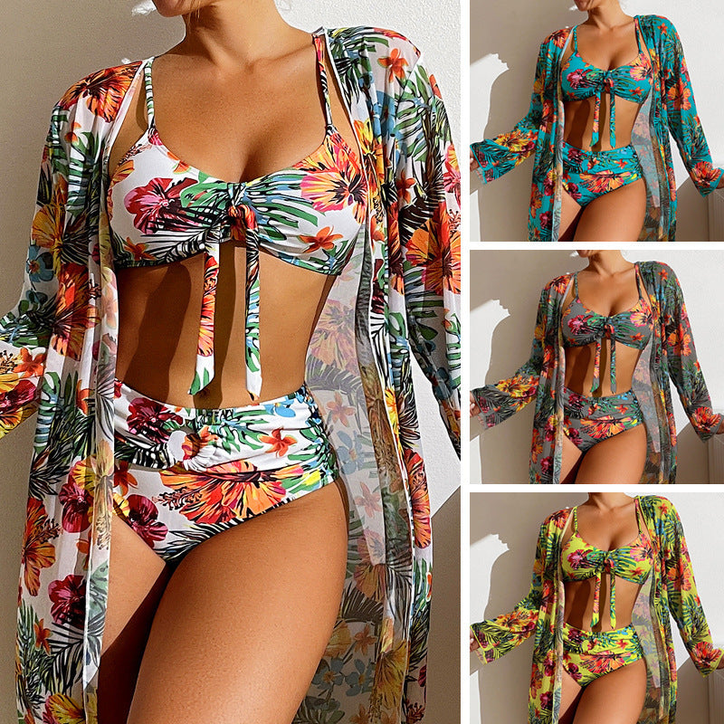 Women's Long Blouse Split Bikini