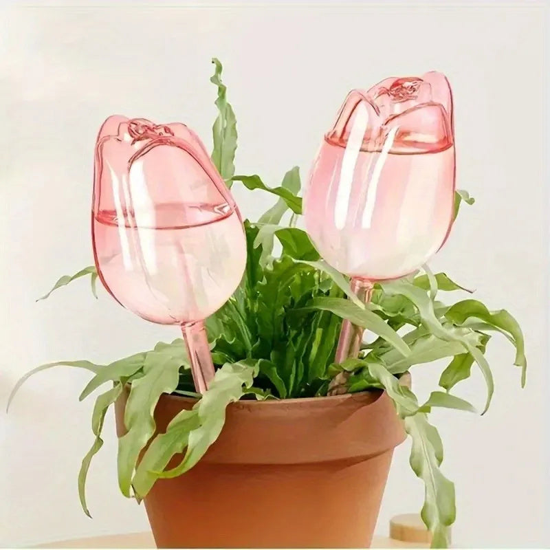 Pink Tulip Plant Watering Balls Suitable For Indoor And Outdoor Plants Automatic Plant Drippers Automatic Watering