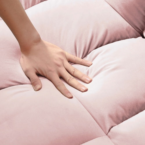 Modern Velvet Loveseat Futon Sofa Couch With Pullout Bed, Small Love Seat Lounge Sofa With Reclining Backrest, Toss Pillows, Pockets, 3 In 1 Convertible Sleeper Sofa Bed