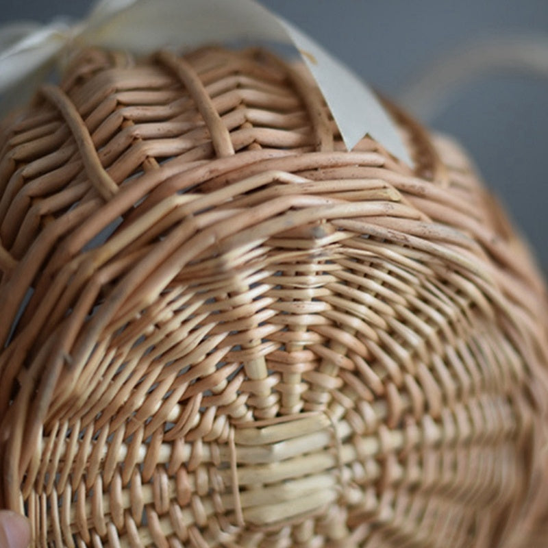 Natural Woven Hand-held Flower Basket Bow