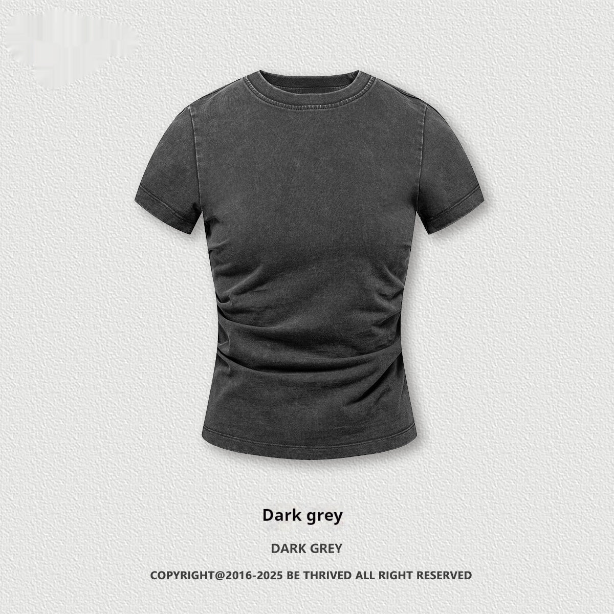 Pleated Nipped Waist Slimming T-shirt