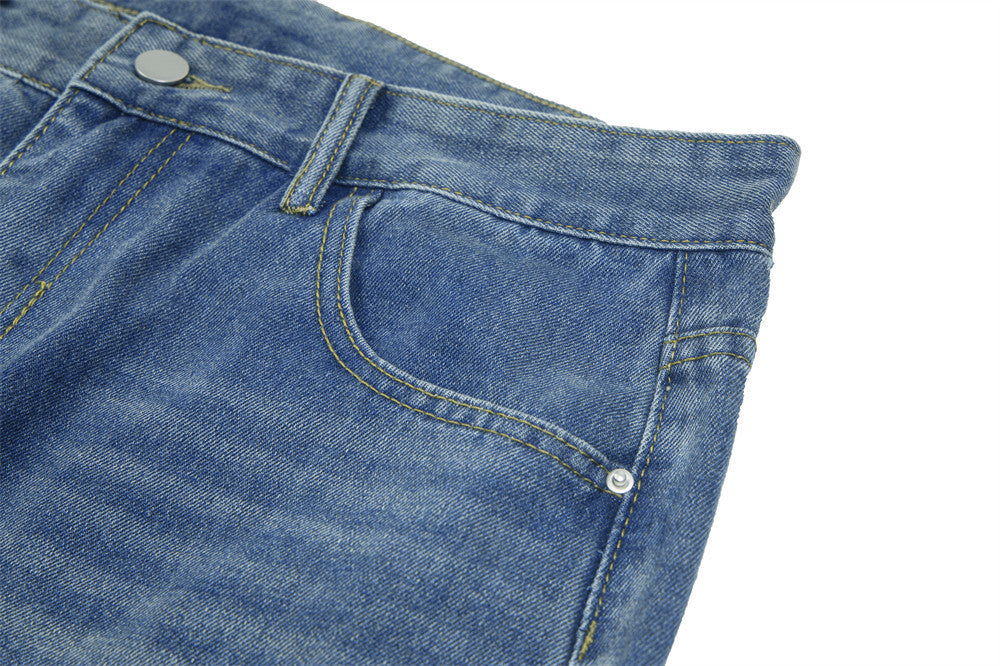 Washed Loose Wide-leg Jeans For Women