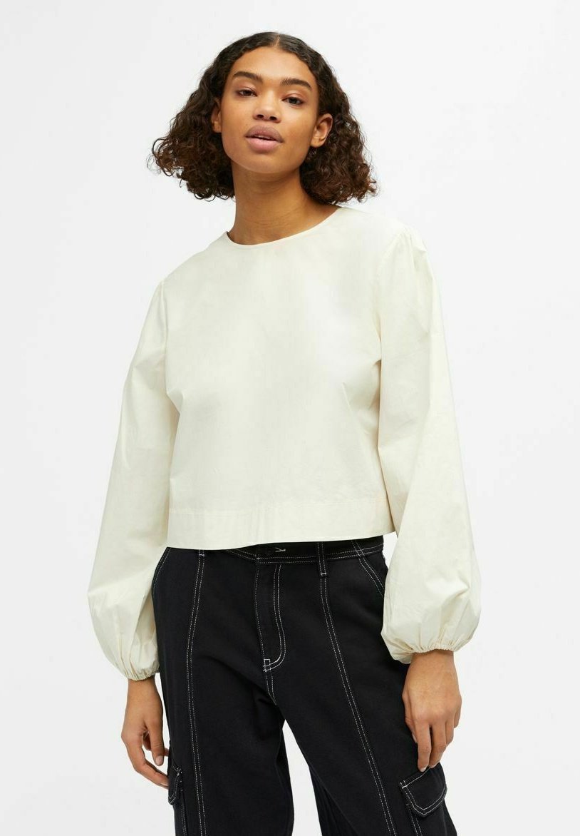 Fashion Inside-out Wear Bow Solid Color Pleating Long Sleeve Top