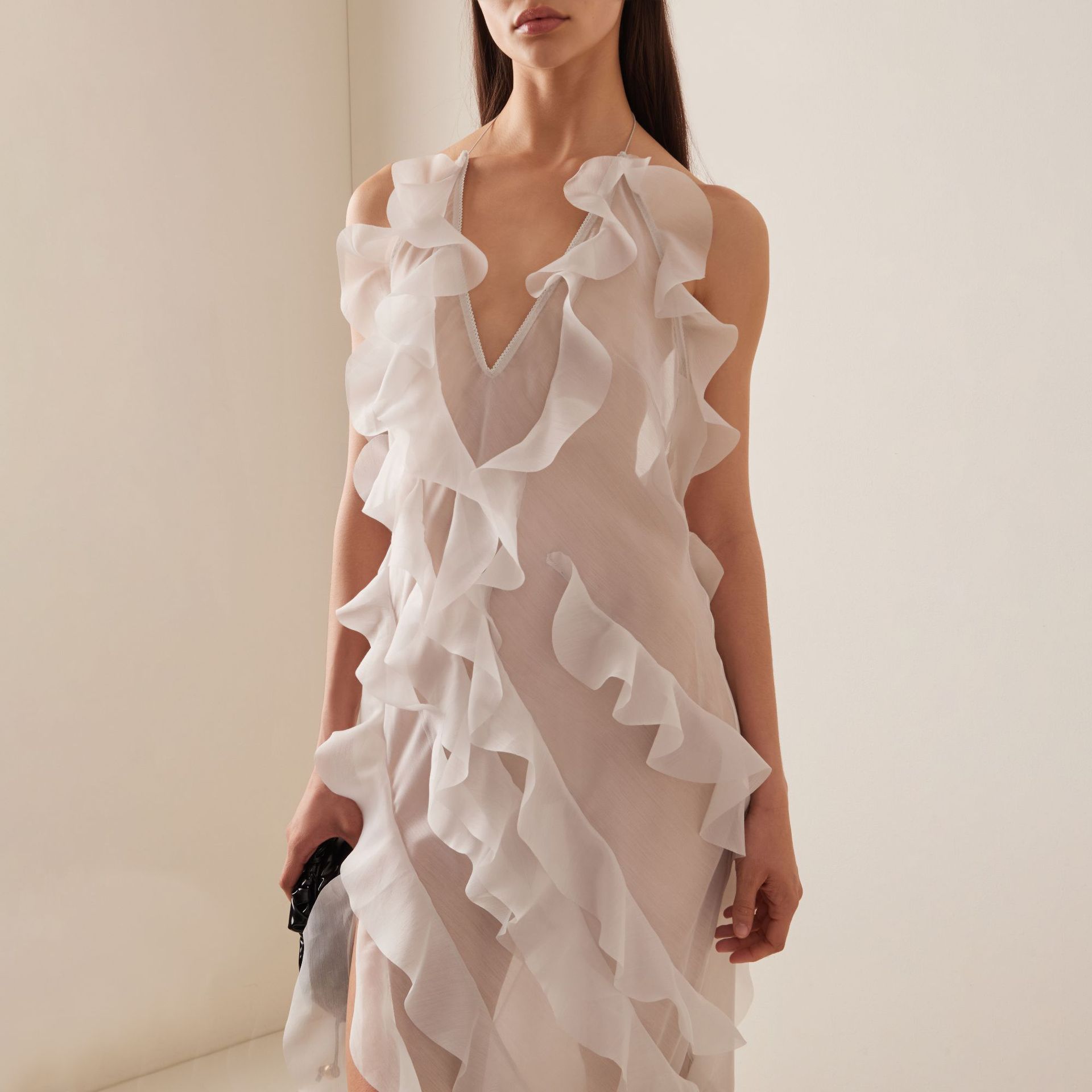 Women's Dress Deep V Transparent Sling