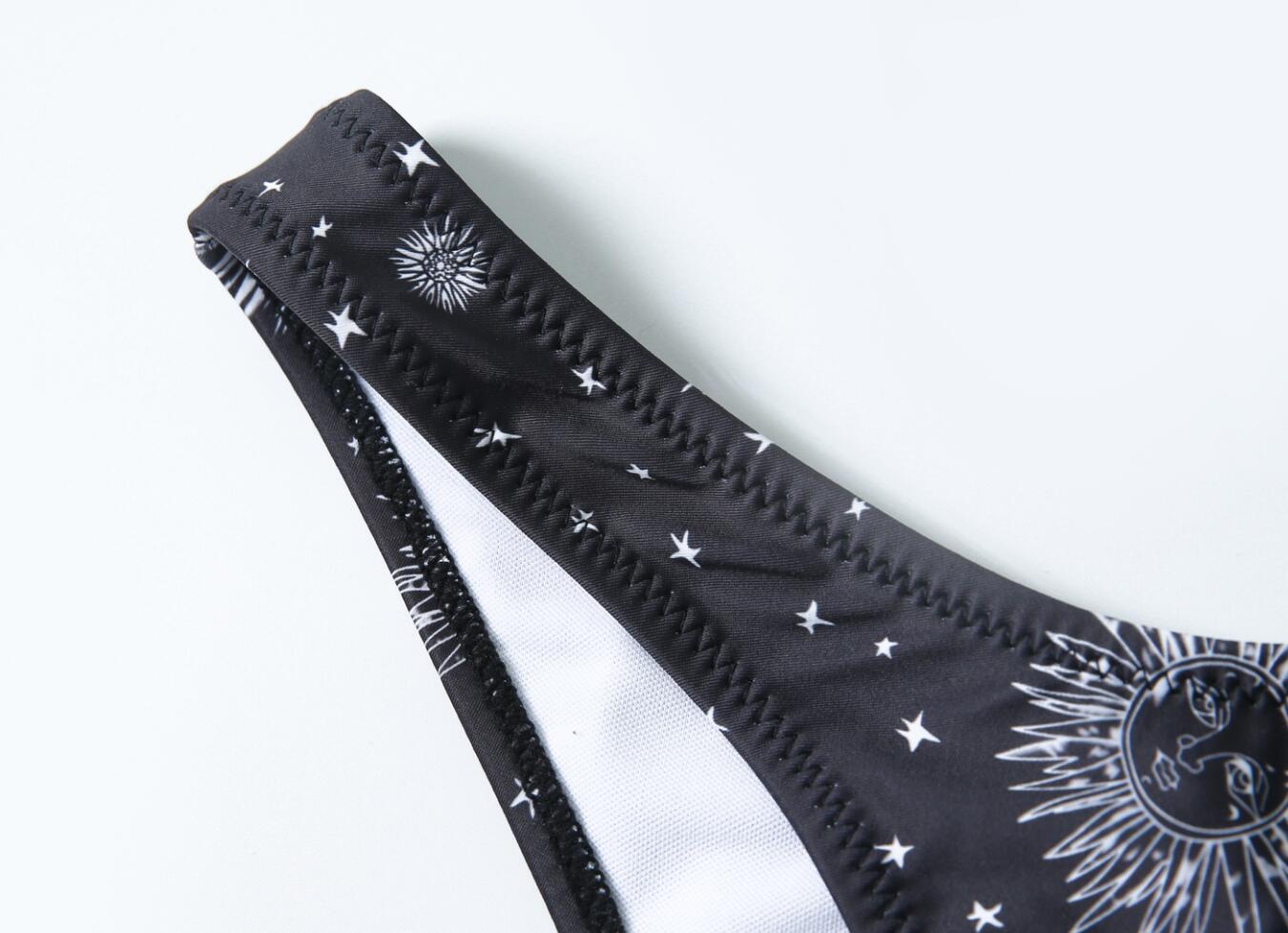 Print Bikini Split Tube Top Swimsuit