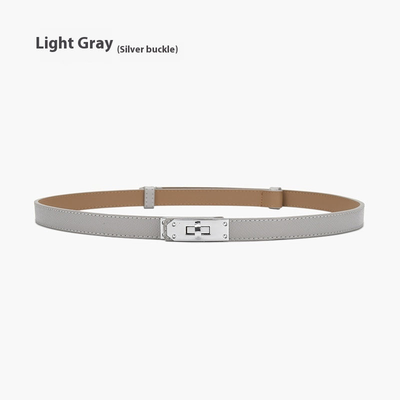 Retro Waist Decorations Women's Leather Thin Belt