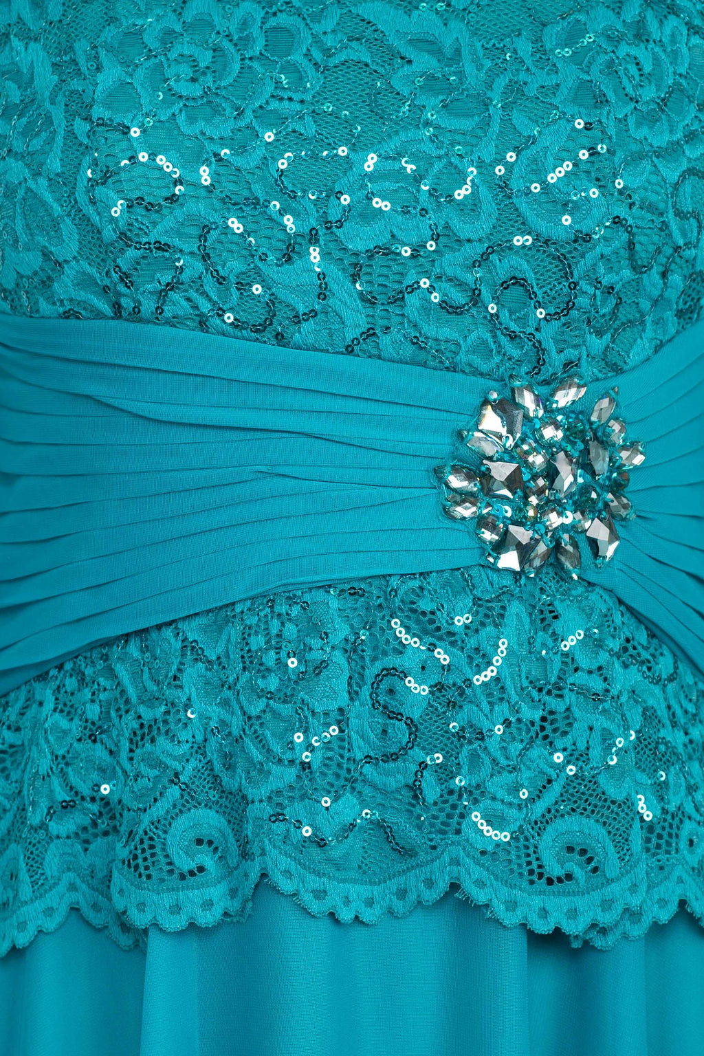 Marina  Long Sleeve Sequin A Line Chiffon Dress