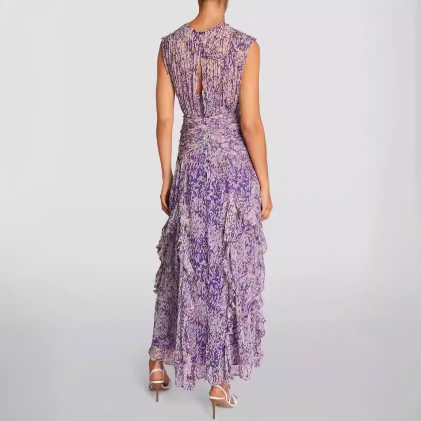 Spring And Summer Off-the-shoulder Women's Clothing V-neck Chiffon Dress