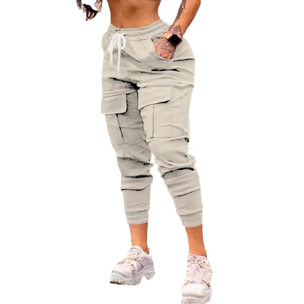 Plus Size Fashion Drawstring Bag Pocket Casual Working Pants