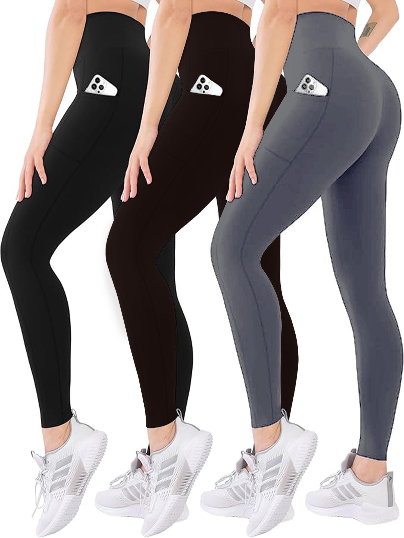 Three Piece Yoga Pants With Pockets