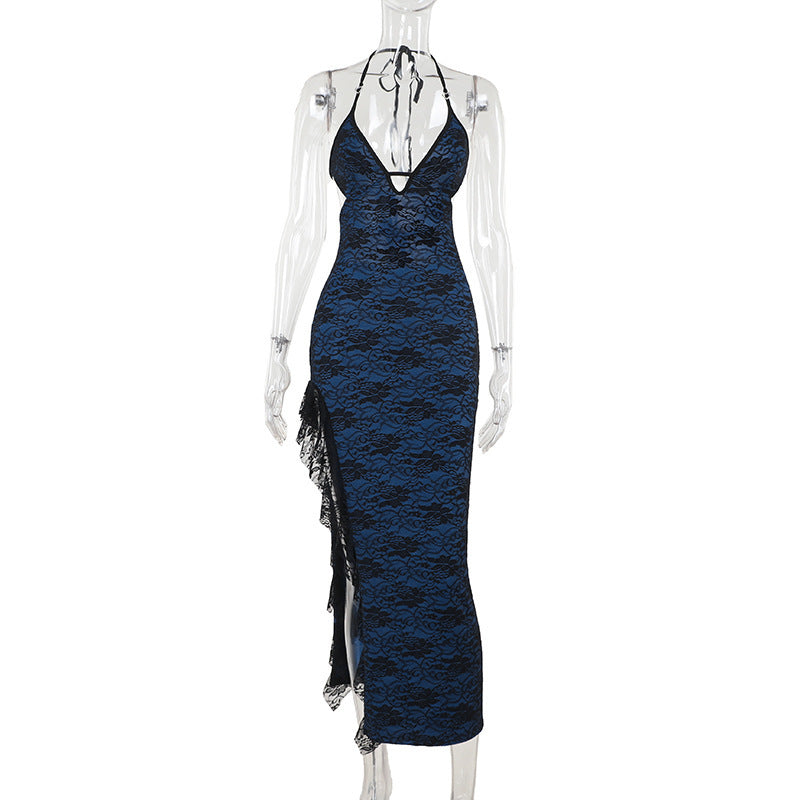 Lace Split Sling Dress Women