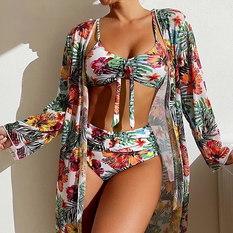 Women's Long Blouse Split Bikini