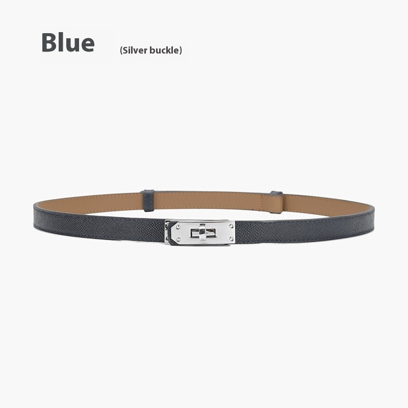 Retro Waist Decorations Women's Leather Thin Belt